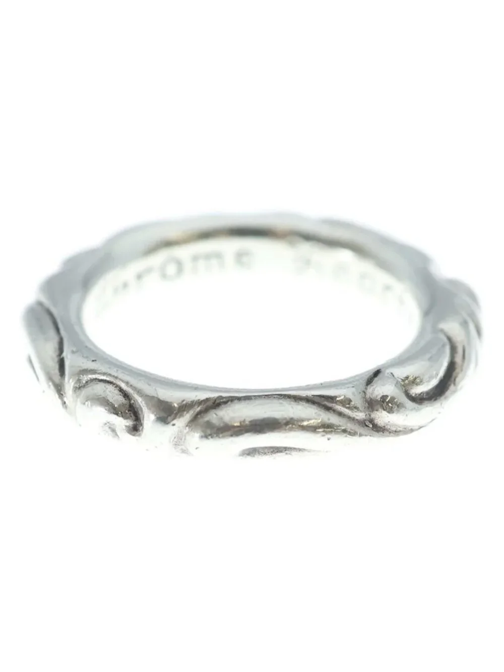 Chrome Hearts Scrl Band Scroll Ring Silver